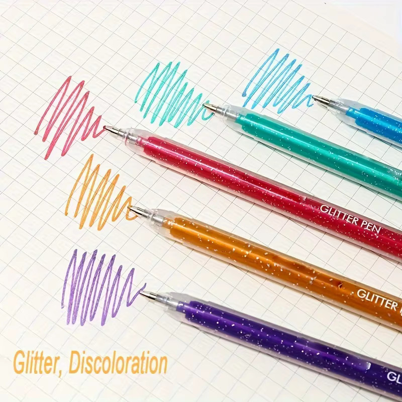 Ideal Creat Glitzer-Gelstifte Set, 12-teiliges Set in 12 Farben, schnell trocknende fluoreszierende Stifte für Schule und Büro - Bild 5