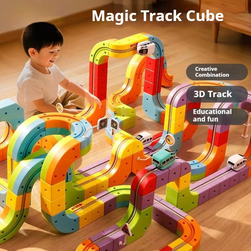 RTBXF Magnetisches Gleis Zug Set mit Fahrzeugen in Mehrfarbig für Kinder ab 3 Jahren - Bild 3