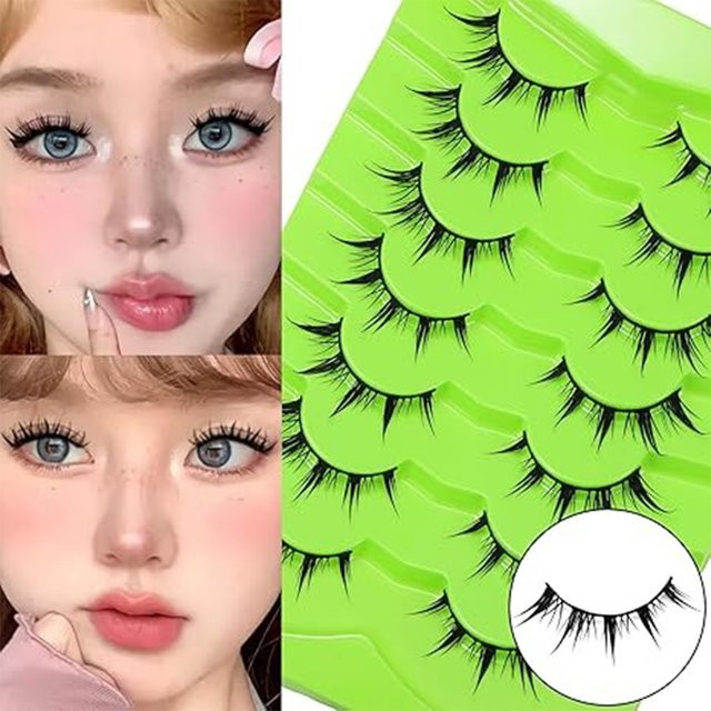 LIMEIKAI Künstliche Wimpern, 7 Paar, Manga Spiky Anime Style - Bild 1