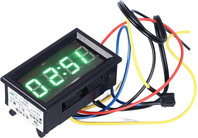Sonoff Auto Smart 3 in 1 Digitales Thermometer mit LED Digitalanzeige, Uhr und Voltmeter in Schwarz - Bild 1