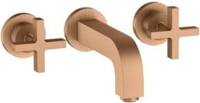Hansgrohe Axor Citterio Waschtischarmatur mit 3-Loch-Fertigmontageset, Kreuzgriff, gebürstete Bronze - Bild 1