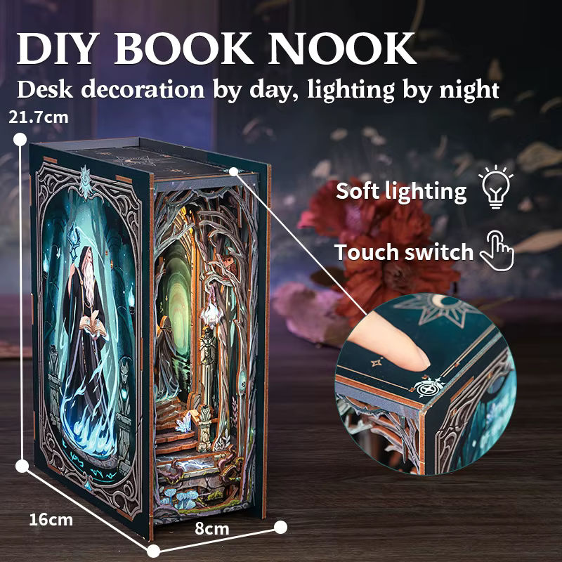 CUTEBEE DIY Book Nook Kit Tor des Wunderlandes Miniatur Puppenhaus aus Holz in Mehrfarbig - Bild 4