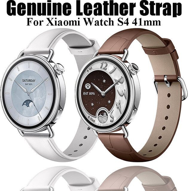 Jansin Uhrenarmband Leder, Xiaomi Watch S4 41 mm, 18 mm - Bild 1