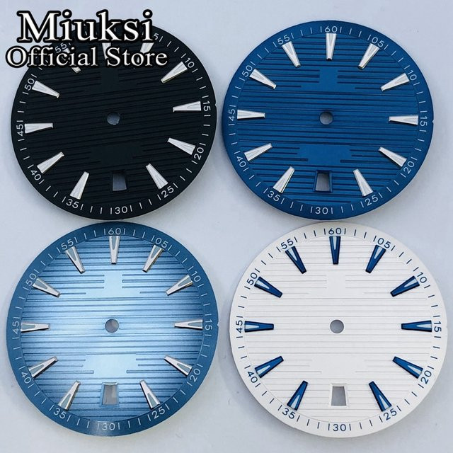 Miuksi Armbanduhr, schwarz-blau-weißes Zifferblatt, NH35-Uhrwerk, 33,3 mm, Unisex - Bild 1
