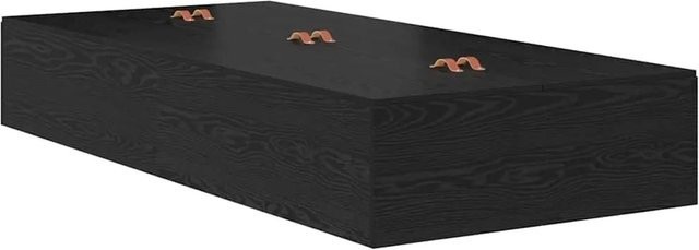 vidaXL Stauraumbett in Schwarz und Eichen-Optik, B/T/H: 190 x 70 x 31,5 cm - Bild 1