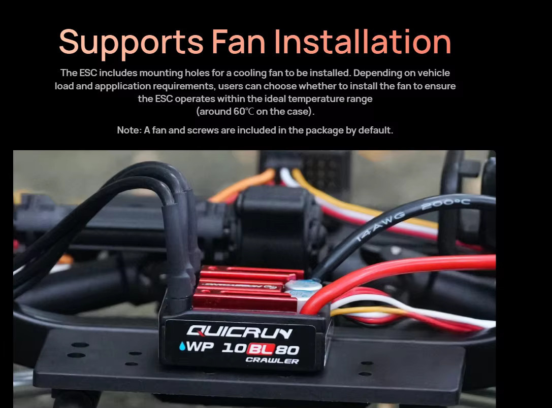 Hobbywing Quicrun WP 10BL80 ESC, Wasserdicht, 1:10 - Bild 2