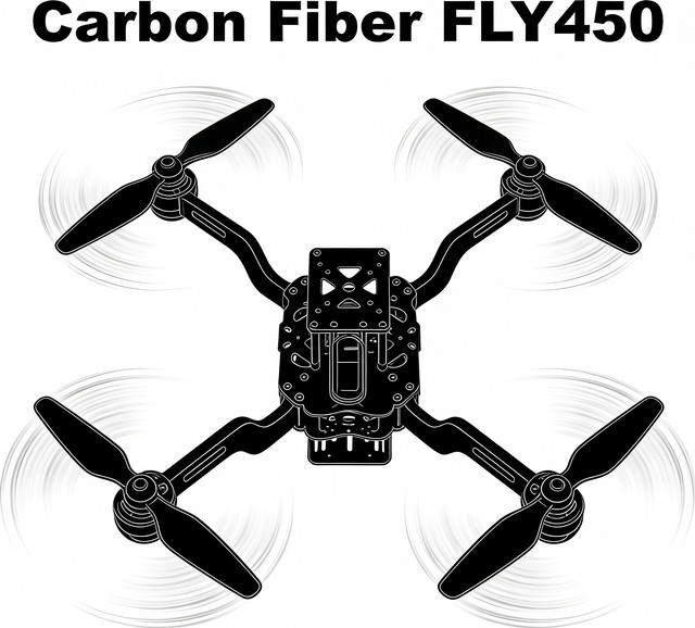 B-CUBE Smarte Drohne FLY450 Quadrocopter-Gestell in Schwarz mit Landegestell und Betaflight-Unterstützung - Bild 1