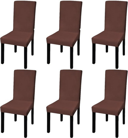 6er Set vidaXL Stretch-Stuhlhussen für Esszimmerstühle in Braun