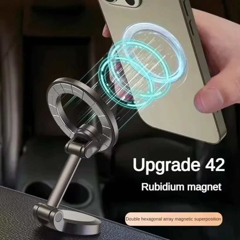 VIKEFON Magnetische Auto-Handyhalterung und faltbarer Desktop-Smartphone-Ständer für MagSafe iPhone, Samsung und Xiaomi in Schwarz - Bild 4