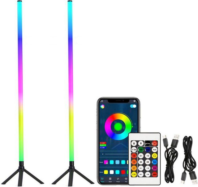GAHADA RGB CCT LED-Stehleuchte mit Fernbedienung, Bluetooth-App und Sprachsteuerung, Höhe: 103 cm - Bild 1