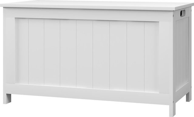 HOMCOM Aufbewahrungsbox Truhe mit Griff und Deckel in Weiß, B/T/H: 81 x 40 x 46 cm - Bild 1