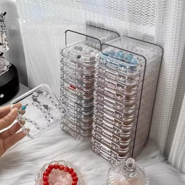 Multifunktionaler tragbarer Organizer aus transparentem Kunststoff mit Griffen zur Aufbewahrung von Schmuck und Kleinteilen - Bild 1