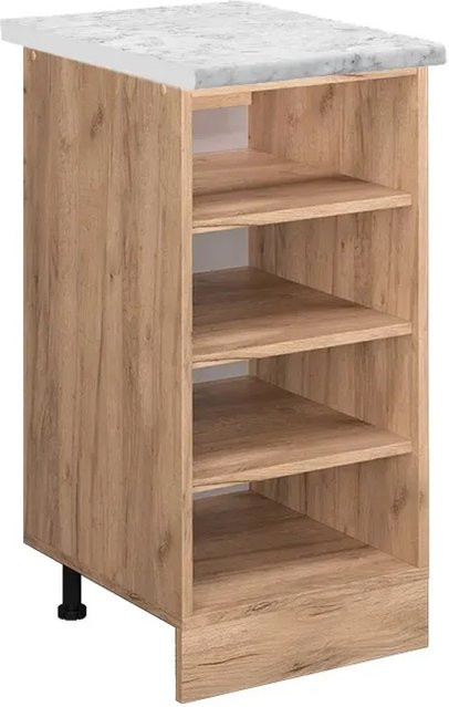 Vicco Küchenregal R-Line Offener Küchenschrank Goldkraft Eiche mit Marmor-Optik, B/T/H: 60,0 x 40,0 x 81,6 cm - Bild 1