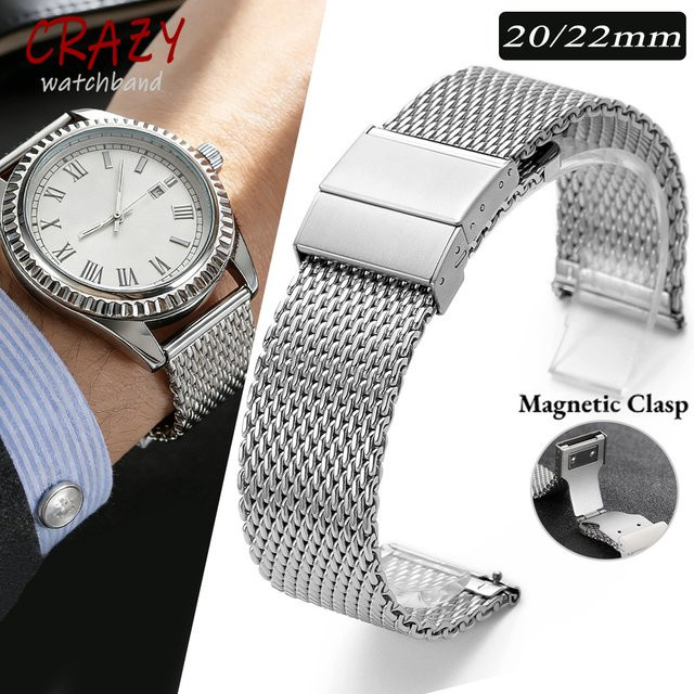 crazyband Uhrenarmband Milanese, Edelstahl, Silber, Unisex - Bild 1