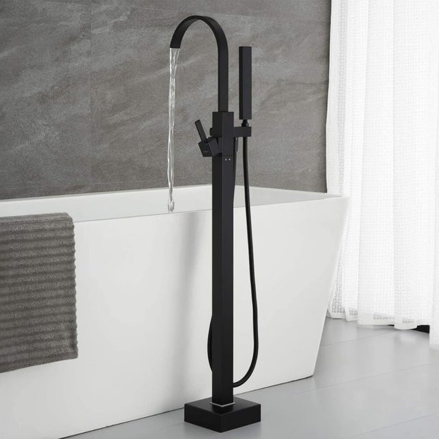 Home Deluxe Design Standarmatur SKY als Einhebelmischbatterie für die Badewanne in Matt Schwarz - Bild 1