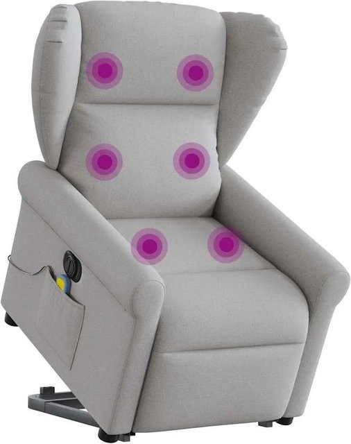 vidaXL Massagesessel mit elektrischer Aufstehhilfe in Wolkengrau aus Stoff - Bild 1