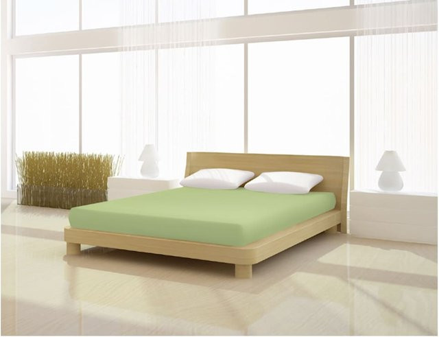 Mr. Sandman Spannbetttuch Basic aus Baumwolle und Elastan, Farbe: Grün, B/T: 140 x 200 cm bis 160 x 220 cm - Bild 1