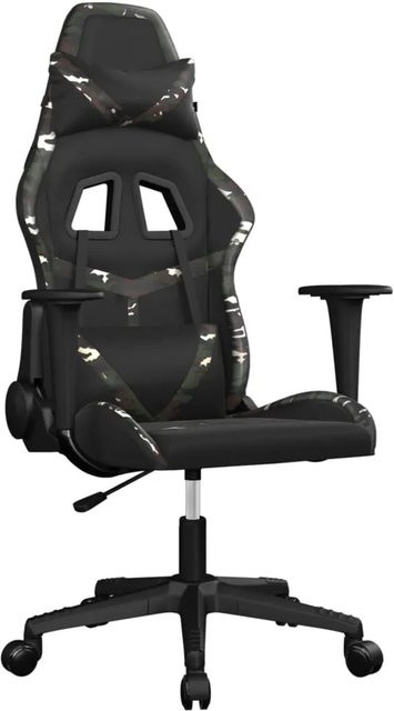vidaXL Gaming-Stuhl Modell 3 in Schwarz mit Massagefunktion und Kunstleder, höhenverstellbar und drehbar - Bild 1
