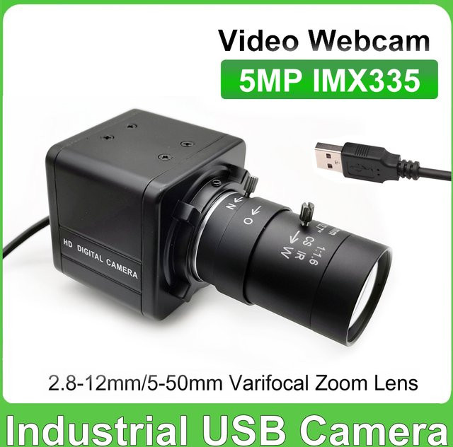 NEOCoolcam Industrielle USB Webcam mit 5MP IMX335 Sensor, 2K Auflösung, manuell variabler Fokus, Schwarz - Bild 1