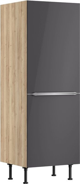 Optifit Küchen-Midischrank Linus Anthrazit-Wildeiche, B/T/H: 60 x 58,4 x 176,6 cm - Bild 1