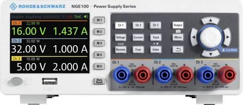 Rohde & Schwarz NGE103B Labornetzgerät mit 3 Ausgängen, einstellbar 0 - 32 V/DC, 0 - 3 A, 100 W, USB, OVP, fernsteuerbar, Farbe: Weiß - Bild 1