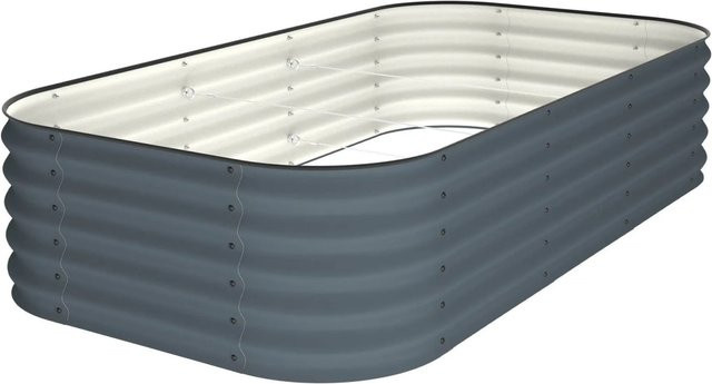 VidaAtHome.de ALVARE Hochbeet aus Metall in Graphitgrau und Schwarz, B/T/H: 108 x 202 x 43 cm - Bild 1