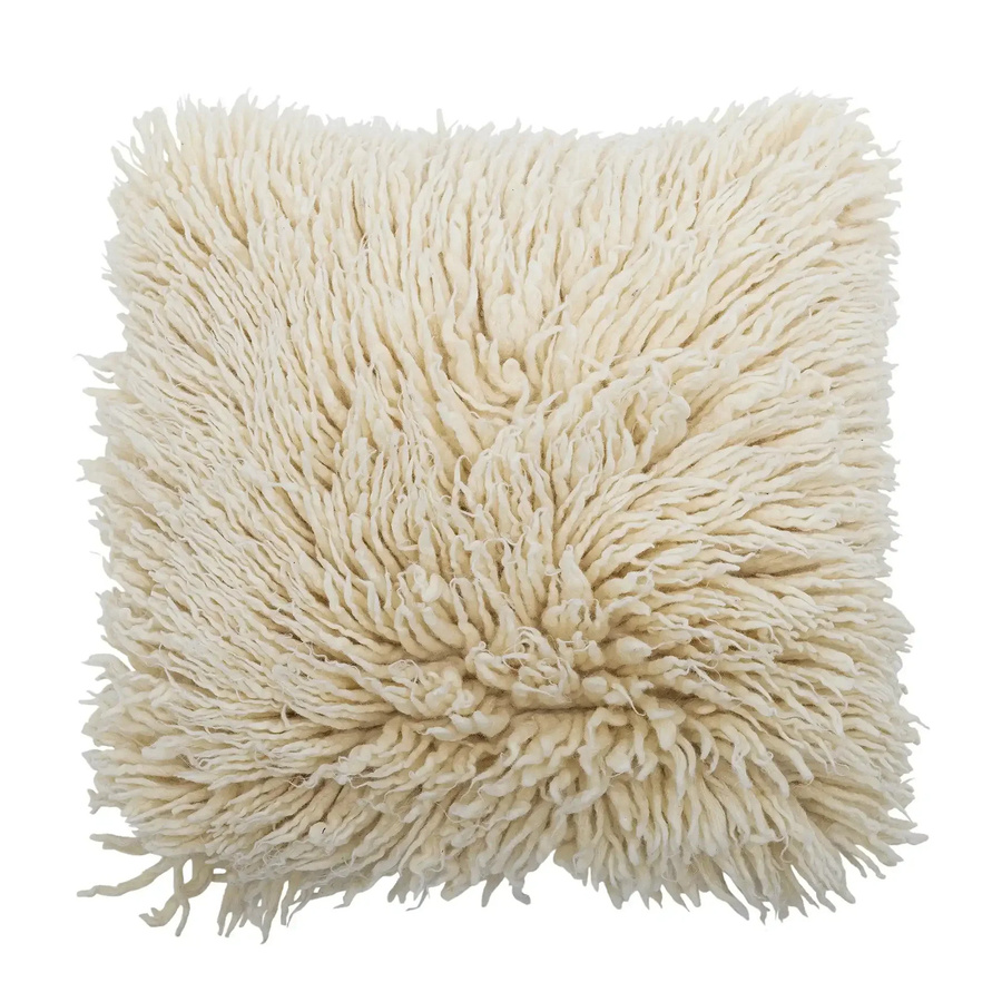 Bloomingville Wollenkissen Star in Beige, B/B/H: 45 x 45 x 45 cm - Bild 1