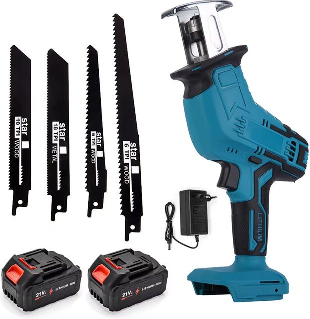 TKKEACE Kabellose Säbelsäge mit variabler Geschwindigkeit für Holz und Metall, kompatibel mit Makita 18 V Akku - Bild 1