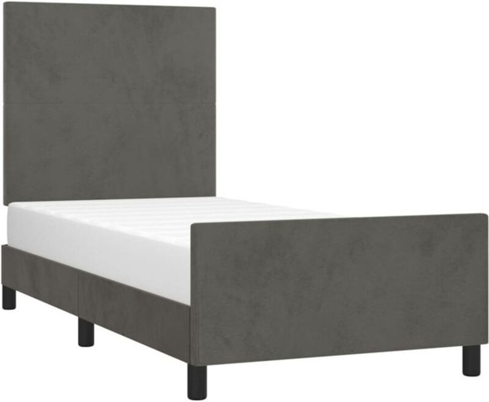 Polsterbett Vidaxl in Anthrazit aus Samt und Holzwerkstoff, B/T/H: 90 x 200 x 128 cm - Bild 1