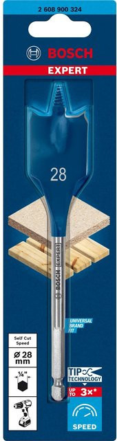 Bosch Expert Selfcut Flachfräsbohrer für Holz in Blau, Durchmesser: 28 mm, Länge: 152 mm - Bild 1