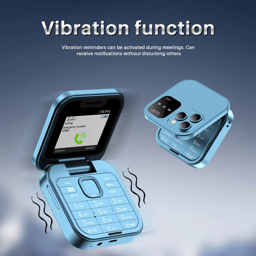 SERVO Mini-Flip-Handy 2025 mit FM-Radio, Magic Voice, Speed Dial und Vibration in Schwarz - Bild 4