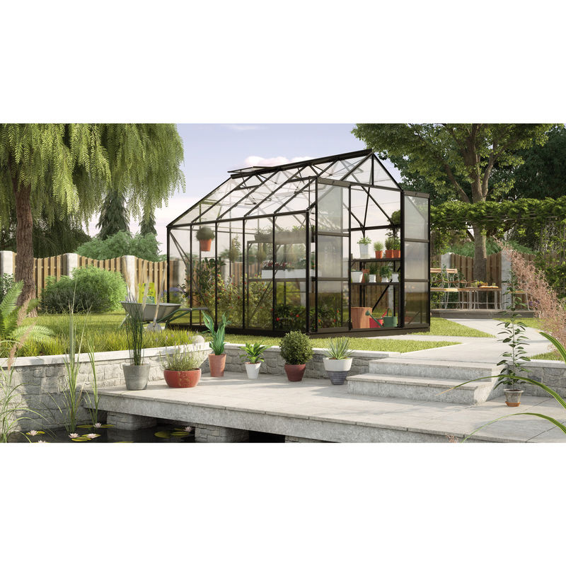 Vitavia Gewächshaus Uranus 8300 Schwarz 8,3 m² mit 3 mm ESG-Glas - Bild 2