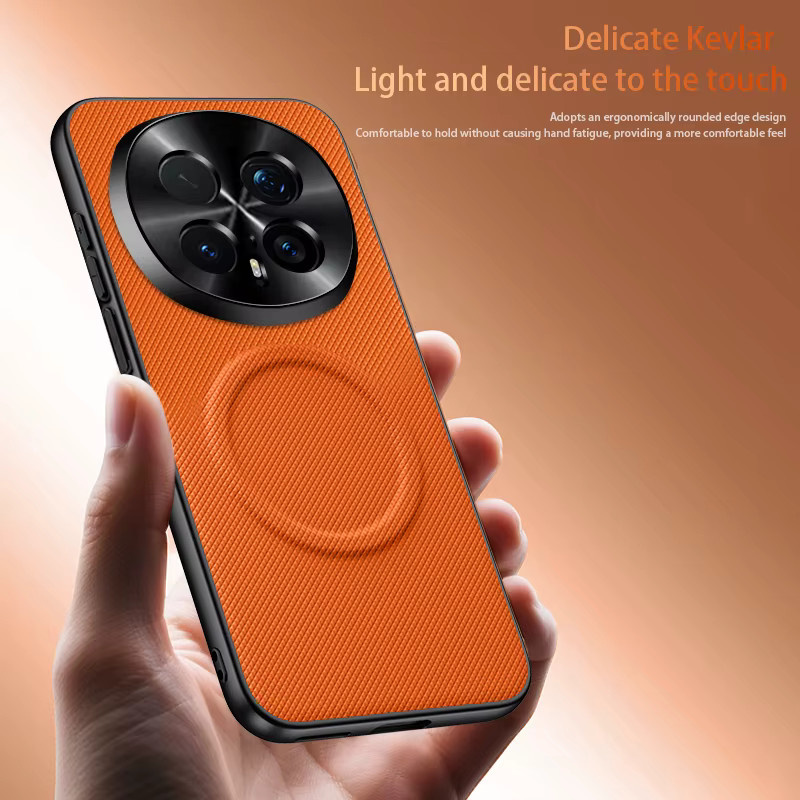Luxuriöse Business-Schutzhülle mit gewebter Textur und Magnetverschluss für Honor Magic 8 Pro 7 Lite 6 Pro X9D X9C X8C X7D/C 600 Pro 400 Lite in Grau - Bild 5