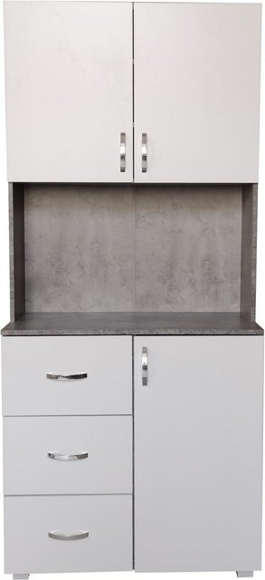 Küchenschrank HTI-Living Blanca Weiß/Beton, Höhe: 180 cm, Breite: 80 cm, Tiefe: 3 cm - Bild 1