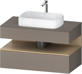 Duravit Waschtischunterschrank Qatego in Grau Matt, Wandhängend mit LED-Beleuchtung und Schubladen, B/T/H: 100 x 55 x 60 cm - Bild 1