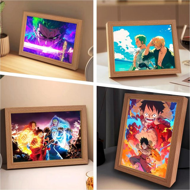 Bandai One Piece LED-Licht mit animiertem Rahmen Ruffy und Zorro - Bild 1