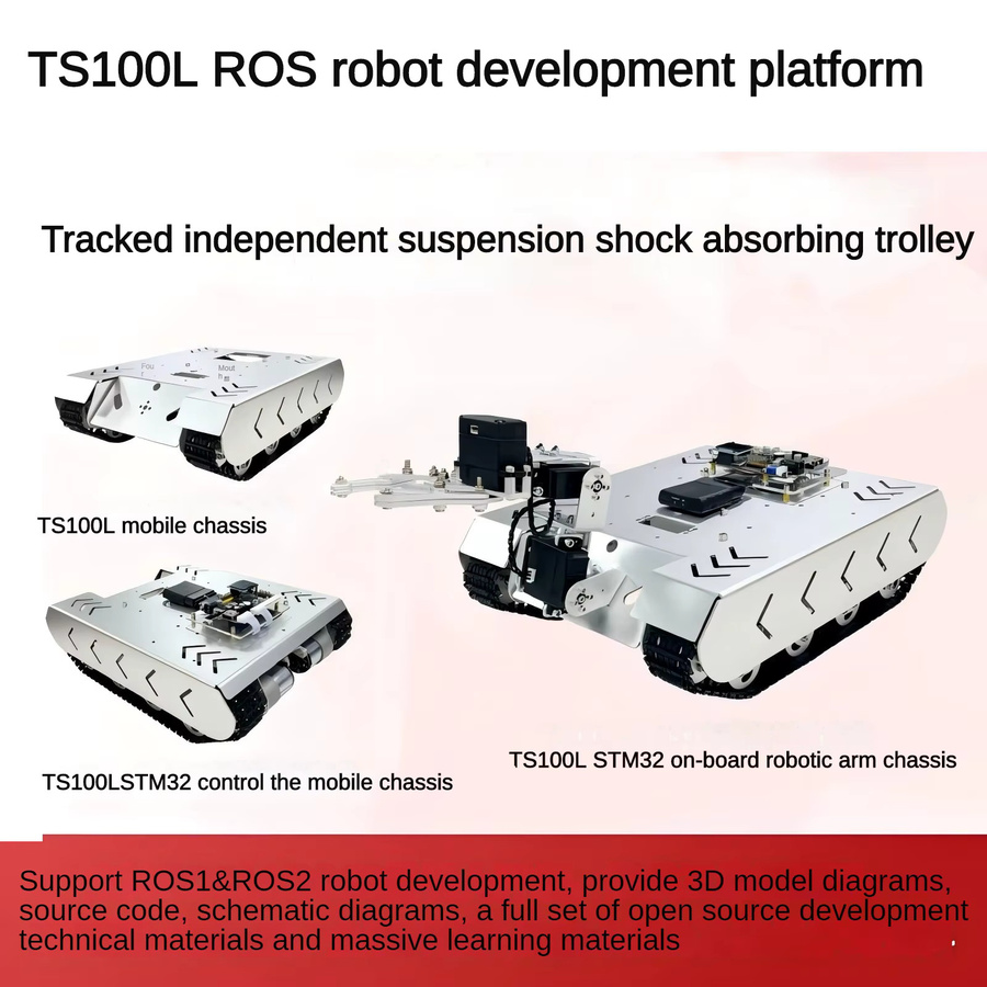 GoLingLing TS100L RC Panzer-Chassis, Geländegängige Raupenplattform, Metall - Bild 2