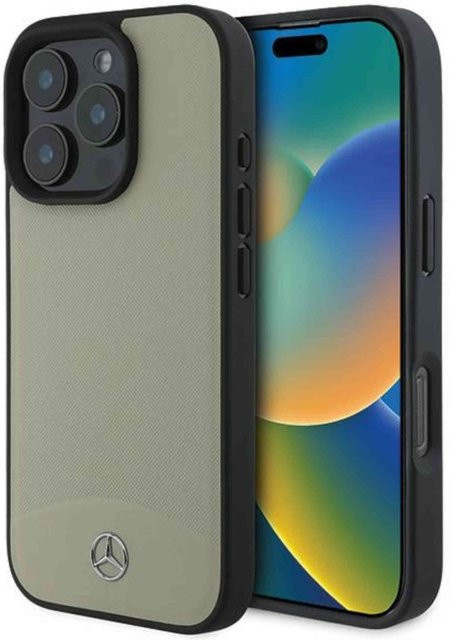 Mercedes Hardcase für Apple iPhone 16 Pro Max mit Textur Plain Leather und MagSafe in Beige - Bild 1