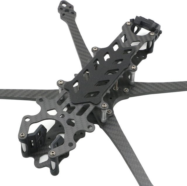 Mitoot Giftige Bienen FPV Freestyle Carbon Fiber Rahmen Kit in Schwarz, Radstand: 295 mm, Armstärke: 5,0 mm, geeignet für Langstrecken-Drohnen - Bild 1
