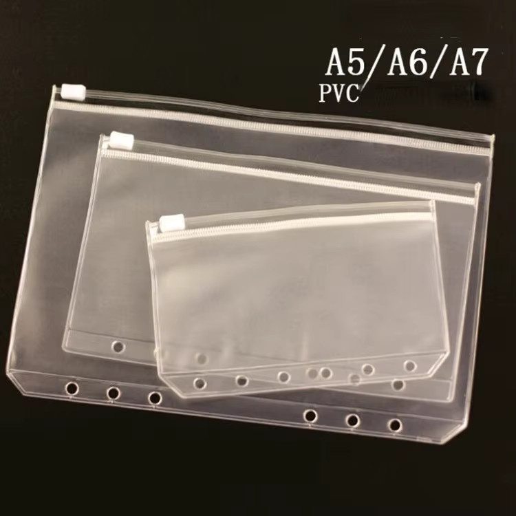 8er Set PVC Zipper Beutel transparent für Budget Organizer und Dokumente A7 - Bild 4