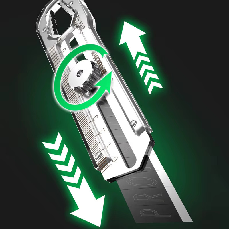 AXE SHAN 8-in-1 Multifunktionsmesser aus Edelstahl in Silber mit 9mm Abbrechklinge und Sechskantschlüssel - Bild 5