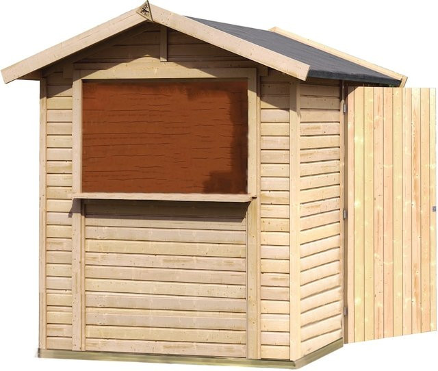 Karibu Holztechnik Pool Haus Tiki Bar in naturbelassenem Braun mit 19 mm Wandstärke - Bild 1