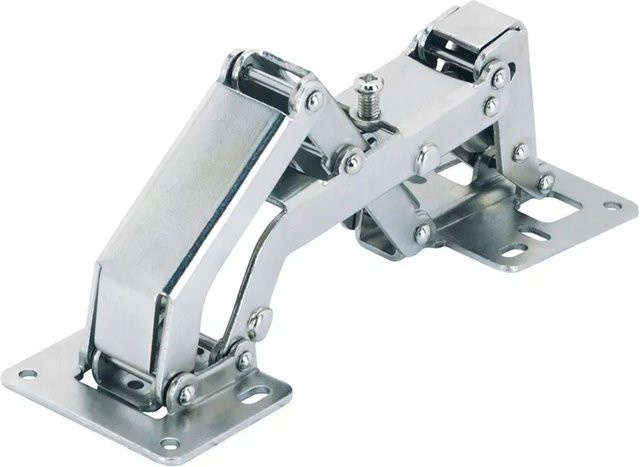Hettich Weitwinkel-Aufschraubscharnier mit Feder aus Stahl, vernickelt, Silber - Bild 1
