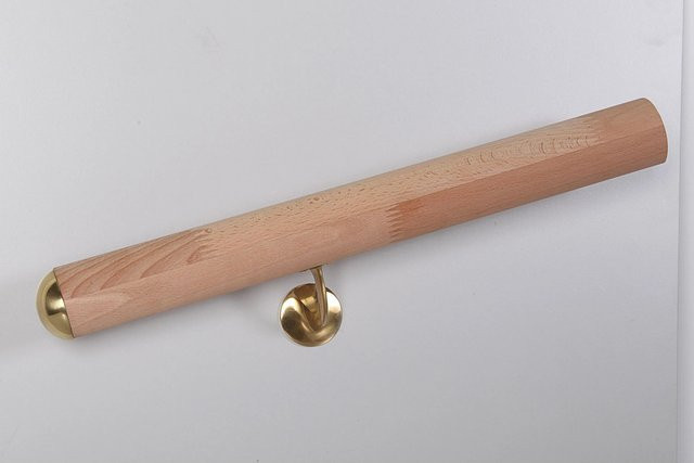 Dieda Handlauf aus massivem Buchenholz in Braun, rund, Durchmesser: 5,2 cm, Länge: 225 cm - Bild 1