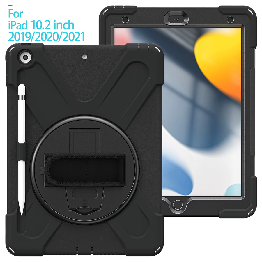 AJIUYU Stoßfeste Kinder Tablet-Schutzhülle für iPad 9. Generation 10,2 Zoll, Farbe: Schwarz - Bild 2