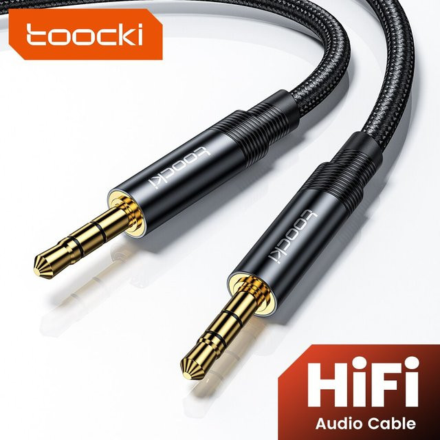 Toocki AUX Audio Kabel 3,5 mm Klinke auf Klinke, Schwarz - Bild 1