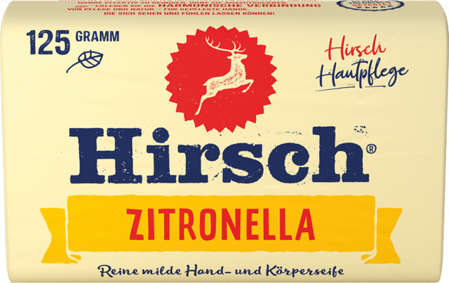 Hirsch Zitronella Hand- und Körperseife, 125g, Unisex - Bild 1