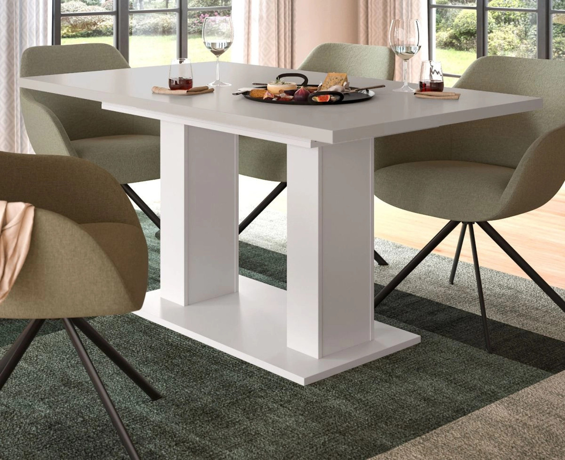 Ausziehbarer Esstisch Home-X von Inn.Furn in Kaschmir und Weiß, Rechteckig, Breite: 150 cm bis 190 cm - Bild 1