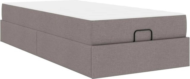 vidaXL Bettgestell mit Matratze 2-teilig in Taupe aus Stoff mit Schubladen B/T: 100 x 200 cm - Bild 1