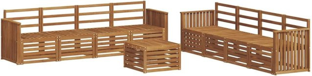 vidaXL Sofagarnitur 9-teilig aus Massivholz Akazie in Natur Braun mit Latten-Design - Bild 1